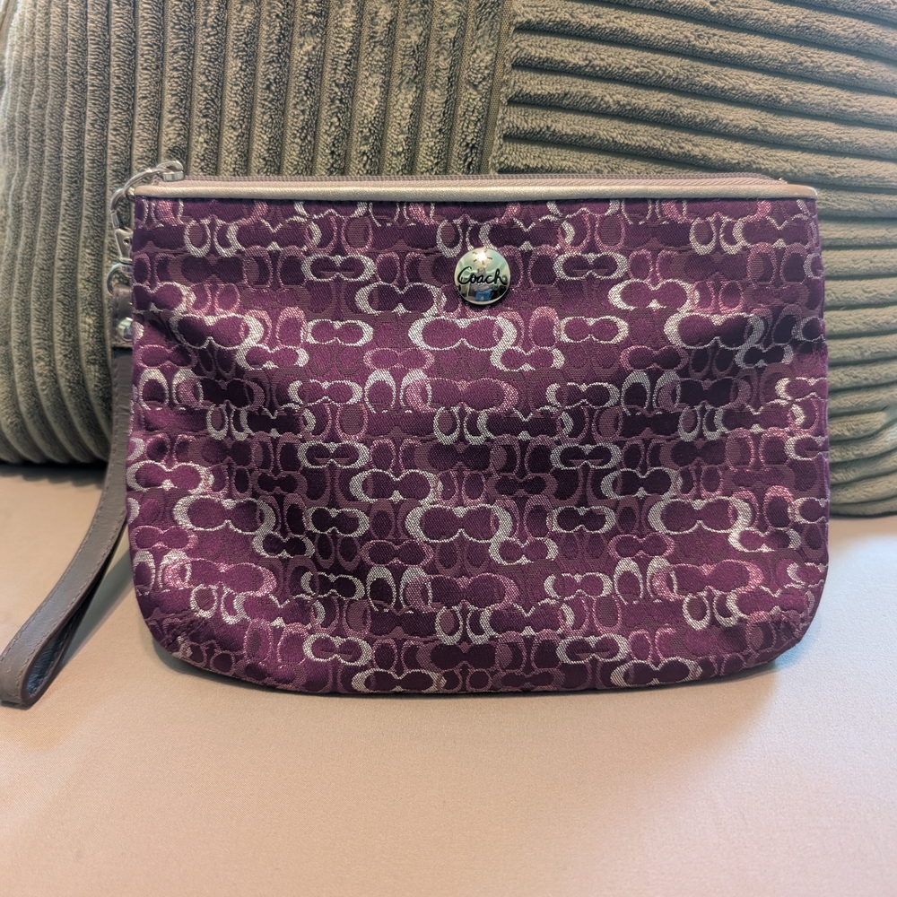 Coach Purple Signature Wristlet
